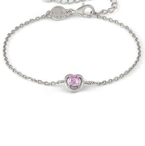 COSMICLOVE bracelet in 925 sterling silver HEART and colored cubic zirconia PINK