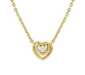 COSMICLOVE necklace in 925 sterling silver and cubic zirconia Heart Gold