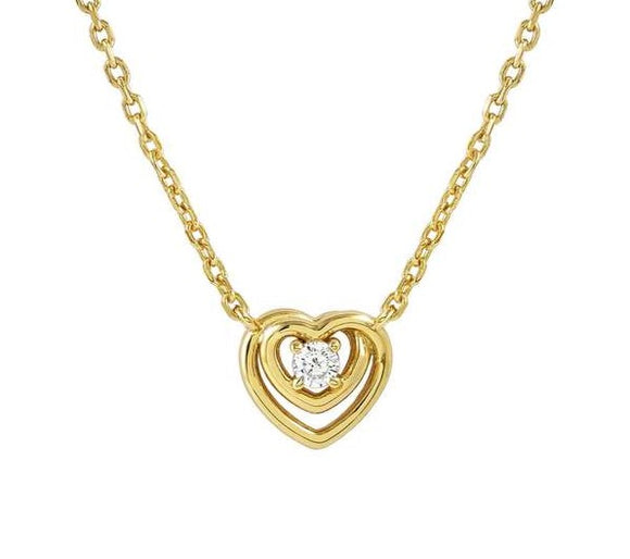 COSMICLOVE necklace in 925 sterling silver and cubic zirconia Heart Gold