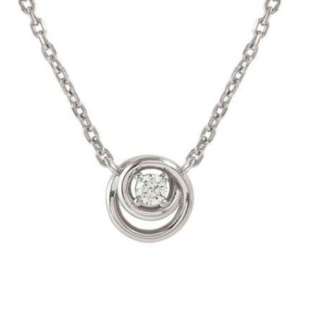 COSMICLOVE necklace in 925 sterling silver and cubic zirconia Silver Circle