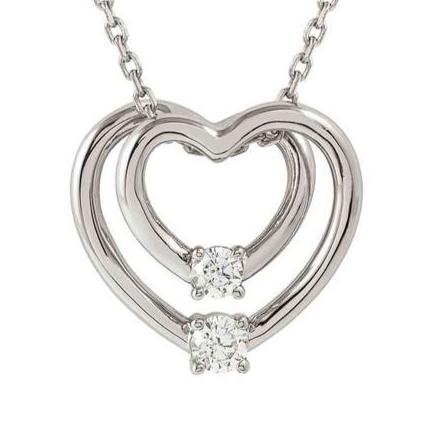 COSMICLOVE necklace in 925 sterling silver and cubic zirconia (LARGE) Heart Silver