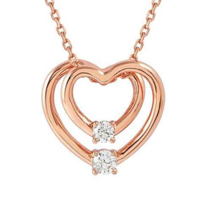 COSMICLOVE necklace in 925 sterling silver and cubic zirconia (LARGE) Heart Rosegold