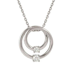 COSMICLOVE necklace in 925 sterling silver and cubic zirconia (LARGE) Silver Circle