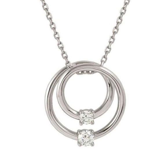 COSMICLOVE necklace in 925 sterling silver and cubic zirconia (LARGE) Silver Circle