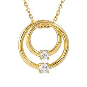 COSMICLOVE necklace in 925 sterling silver and cubic zirconia (LARGE) Yellow Gold Circle