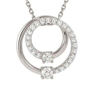 COSMICLOVE necklace in 925 sterling silver and cubic zirconia PAVE (LARGE) Silver Circle