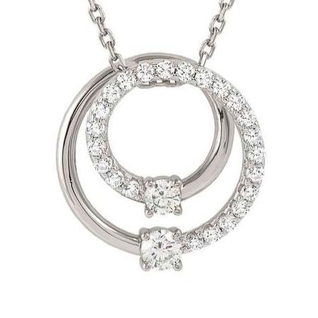 COSMICLOVE necklace in 925 sterling silver and cubic zirconia PAVE (LARGE) Silver Circle