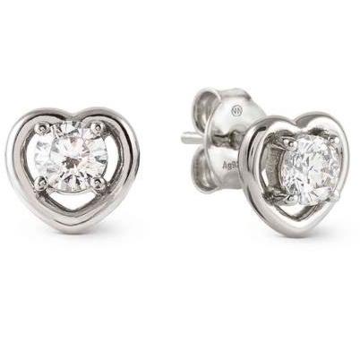 COSMICLOVE earrings in 925 sterling silver and cubic zirconia Heart Silver