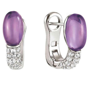 MYRADIANCE earrings ed. PRECIOUS in 925 silver, white topaz and natural stones Amethyst