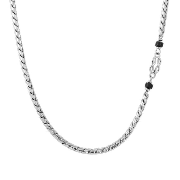 ATLANTE Stones Edition necklace in steel and natural stones Knot-Black Agate