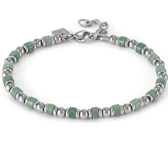 INSTINCTSTYLE Sea Edition bracelet in steel and natural stones GREEN AVENTURINE