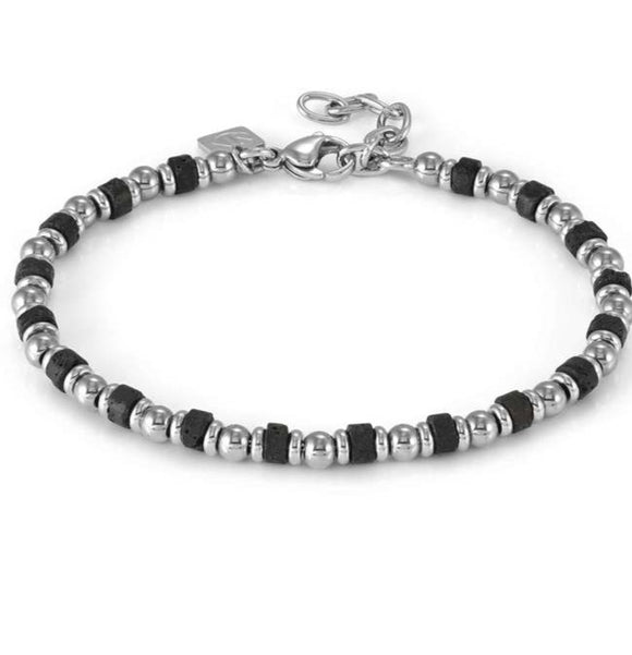 INSTINCTSTYLE Sea Edition bracelet in steel and natural stones LAVA STONE