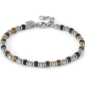 INSTINCTSTYLE Sea Edition bracelet in steel and natural stones TIGER EYE AND LAVA STONE