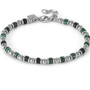 INSTINCTSTYLE Sea Edition bracelet in steel and natural stones MALACHITE AND LAVA STONE