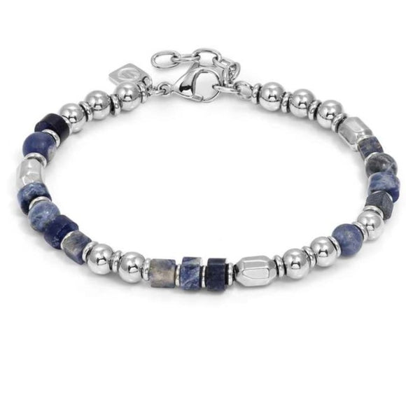 INSTINCTSTYLE Sea Edition bracelet with steel nuggets and natural stones (LARGE) SODALITE