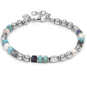 INSTINCTSTYLE Sea Edition bracelet with steel nuggets and natural stones (LARGE) MIX 2