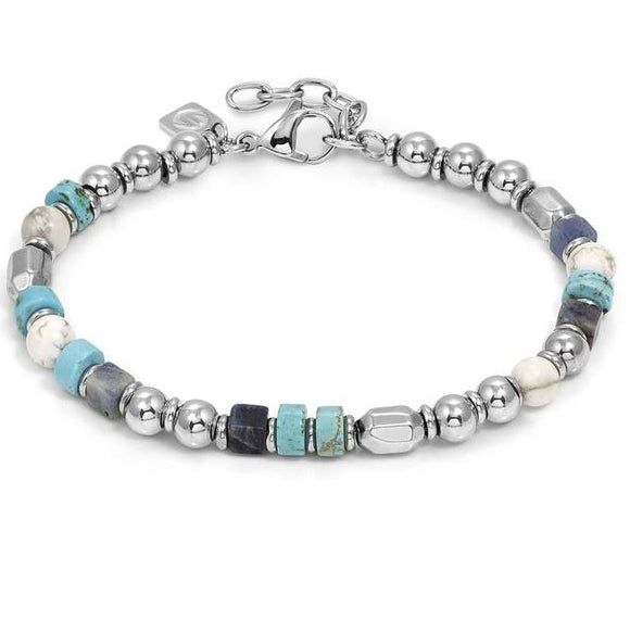 INSTINCTSTYLE Sea Edition bracelet with steel nuggets and natural stones (LARGE) MIX 2