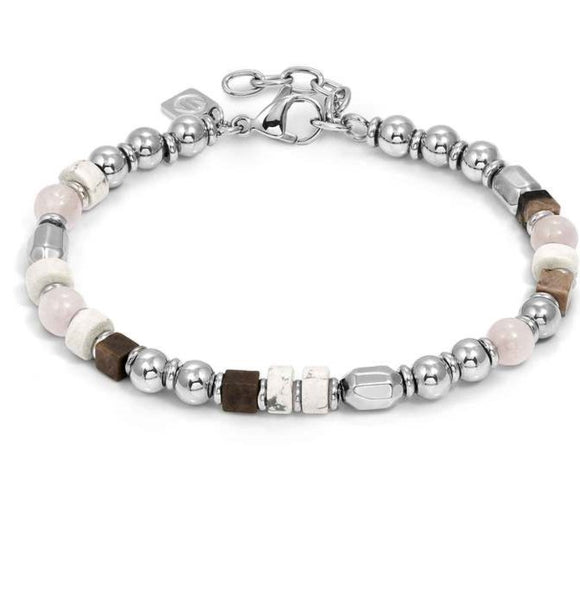 INSTINCTSTYLE Sea Edition bracelet with steel nuggets and natural stones (LARGE) MIX 4