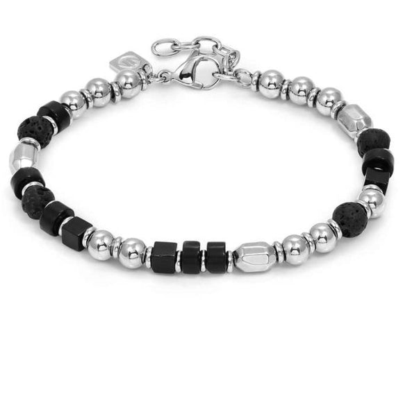INSTINCTSTYLE Sea Edition bracelet with steel nuggets and natural stones (LARGE)