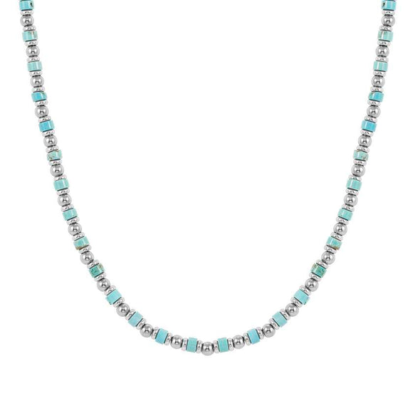 INSTINCTSTYLE Sea Edition necklaces in steel and natural stones TURQUOISE
