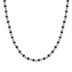 INSTINCTSTYLE Sea Edition necklaces in steel and natural stones LAVA STONE