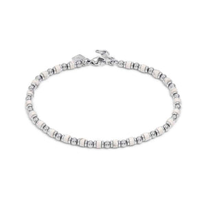 INSTINCTSTYLE Sea Edition anklets in steel and natural stones WHITE TURQUOISE