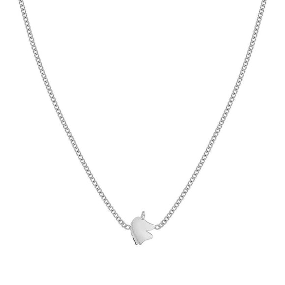 FAIRYICONS necklace in steel and enamel Unicorn