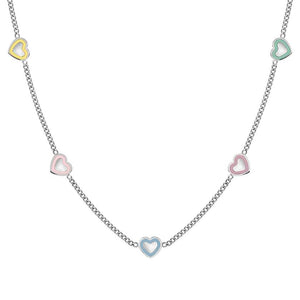 FAIRYICONS necklace in steel (RICH) and enamel Heart