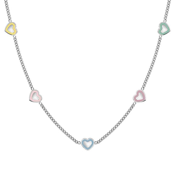 FAIRYICONS necklace in steel (RICH) and enamel Heart