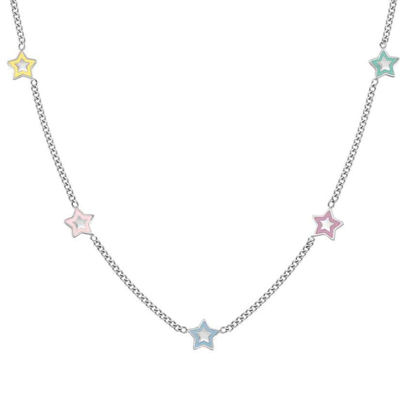 FAIRYICONS necklace in steel (RICH) and enamel Star