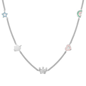 FAIRYICONS necklace in steel (RICH) and enamel Mixed