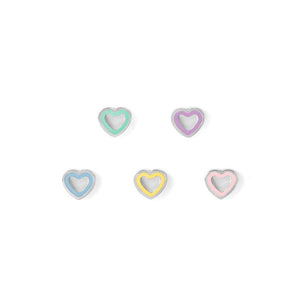 FAIRYICONS earrings set in steel and enamel Heart