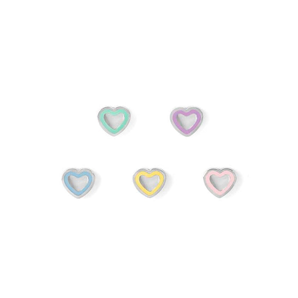 FAIRYICONS earrings set in steel and enamel Heart