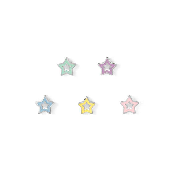 FAIRYICONS earrings set in steel and enamel Star