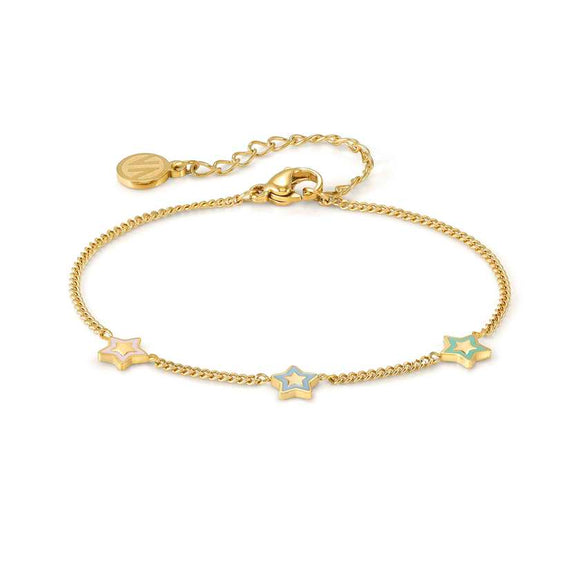 FAIRYICONS steel bracelet with YELLOW GOLD and enamel finish Star