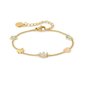 FAIRYICONS steel bracelet (RICH) with YELLOW GOLD and enamel finish Mixed