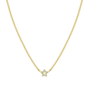 FAIRYICONS steel necklace with YELLOW GOLD and enamel finish Star