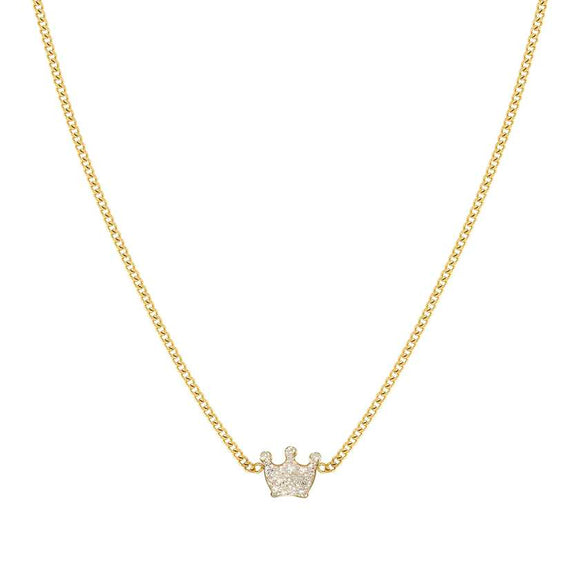 FAIRYICONS steel necklace with YELLOW GOLD and enamel finish Crown