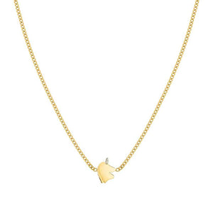 FAIRYICONS steel necklace with YELLOW GOLD and enamel finish Unicorn