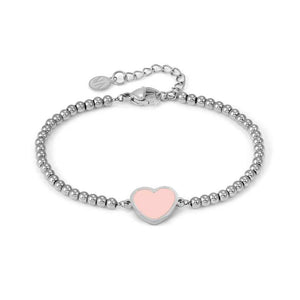 EMOSFERE bracelet in steel and enamel Pink heart