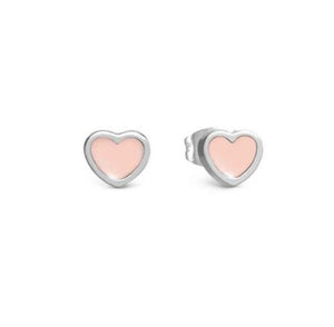 EMOSFERE earrings in steel and enamel Pink heart