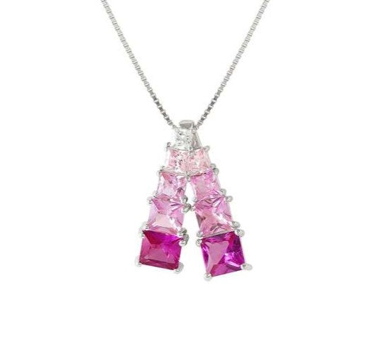 DAYTONIGHT necklace in 925 silver (PENDANT) and cubic zirconia PINK