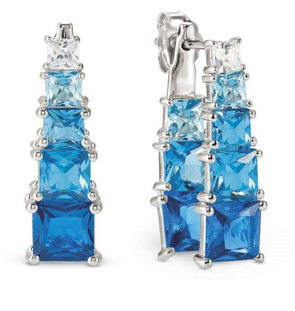DAYTONIGHT earrings in 925 silver (PENDANTS) and cz LIGHT BLUE