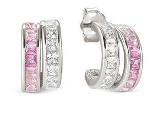 DAYTONIGHT earrings in 925 silver (DOUBLE CIRCLE) and cz