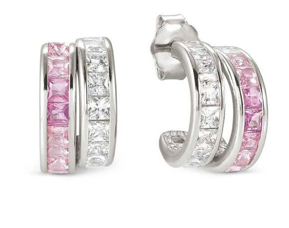 DAYTONIGHT earrings in 925 silver (DOUBLE CIRCLE) and cz