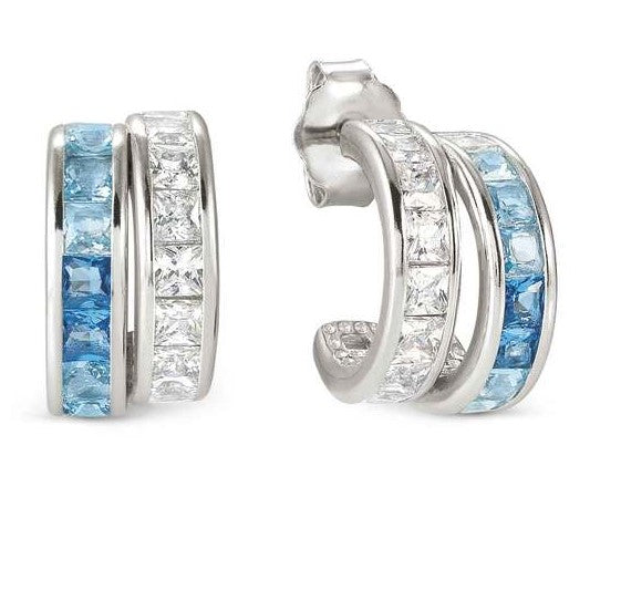 DAYTONIGHT earrings in 925 silver (DOUBLE CIRCLE) and cz