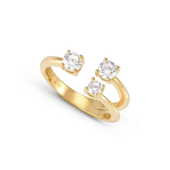 FASHION ERA ring in 925 silver and cubic zirconia Yellow Gold Size 15