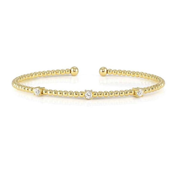 FASHION ERA rigid bracelet in 925 silver and cubic zirconia Yellow Gold