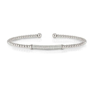 FASHION ERA rigid bracelet in 925 silver and cubic zirconia pavé Silver