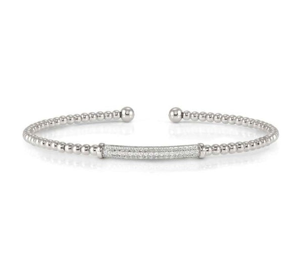 FASHION ERA rigid bracelet in 925 silver and cubic zirconia pavé Silver